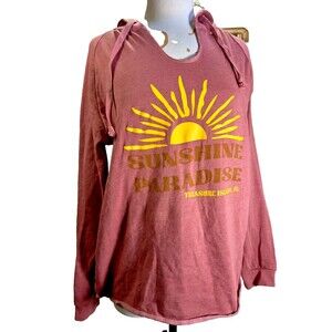 Coconut Creek Hoodie Size L Women's Modern Souvenir Outdoorsy Soft Boho Chic Top
